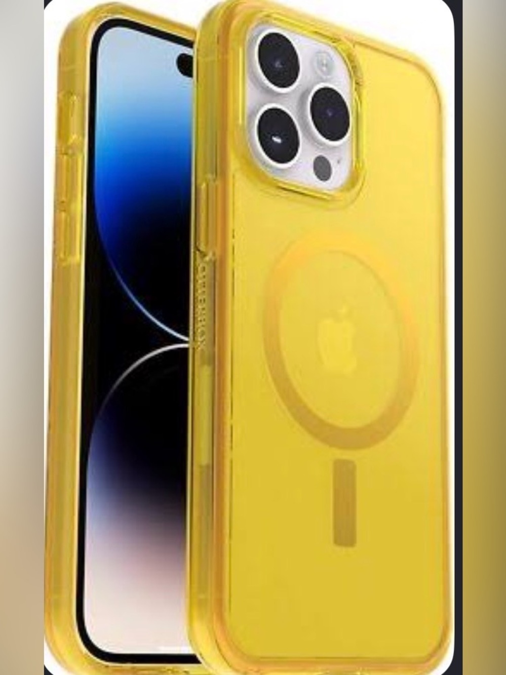 OtterBox Symmetry + Case with MagSafe for iPhone 14 Pro (ONLY) Sun Day Yellow